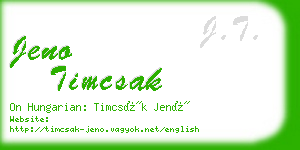 jeno timcsak business card